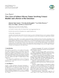 Two Cases of Solitary Fibrous Tumor Involving Urinary Bladder and a Review of the Literature