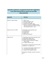 Appendix Supplied to Complement Draslovka's Application to the New