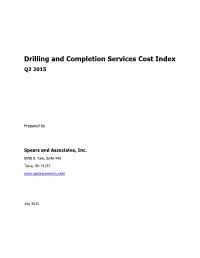 Drilling and Completion Services Cost Index Q2 2015