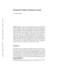 Dynamical Evolution of Planetary Systems