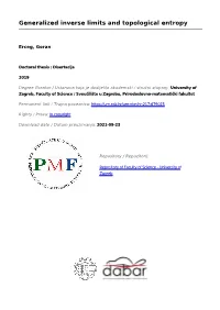 Generalized Inverse Limits and Topological Entropy