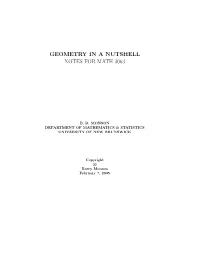 Geometry in a Nutshell Notes for Math 3063