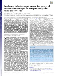 Landowner Behavior Can Determine the Success of Conservation Strategies for Ecosystem Migration Under Sea-Level Rise