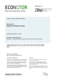 Migrants' Missing Votes
