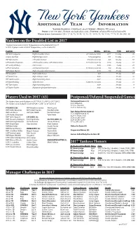 Additional Team Information