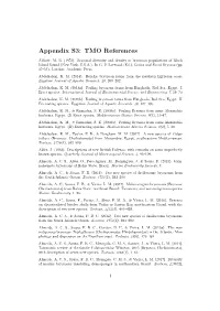 Appendix S3: TMO References