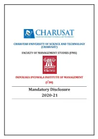 Mandatory Disclosure 2020-21