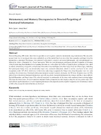 Metamemory and Memory Discrepancies in Directed Forgetting of Emotional Information