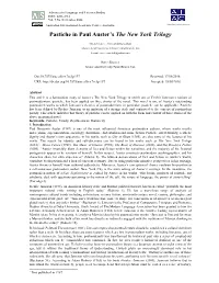Pastiche in Paul Auster's the New York Trilogy