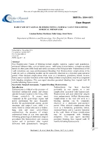 Rare Case of Vaginal Bleeding with a Normal Vault Following Surgical Menopause”