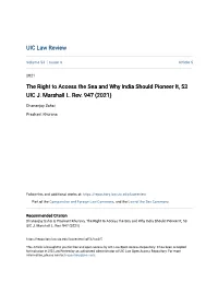 The Right to Access the Sea and Why India Should Pioneer It, 53 UIC J