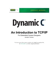 An Introduction to TCP/IP for Embedded System Designers 019-0074 • 070720-J
