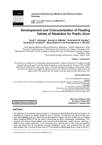 Developement and Characterization of Floating Tablets of Nizatidine for Peptic Ulcer