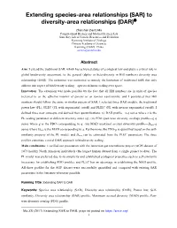 Extending Species-Area Relationships (SAR) to Diversity-Area Relationships (DAR)©