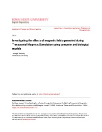 Investigating the Effects of Magnetic Fields Generated During Transcranial Magnetic Stimulation Using Computer and Biological Models