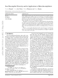 Java Decompiler Diversity and Its Application to Meta-Decompilation ∗ Nicolas Harrand , César Soto-Valero, Martin Monperrus and Benoit Baudry
