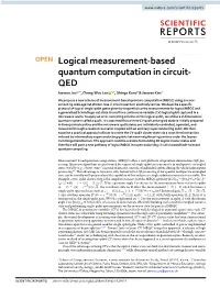 Logical Measurement-Based Quantum Computation in Circuit-QED