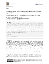 Manipulating Chladni Patterns of Ferromagnetic Materials by an External Magnetic Field