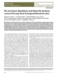No Net Insect Abundance and Diversity Declines Across US Long Term Ecological Research Sites