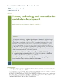 Science, Technology and Innovation for Sustainable Development