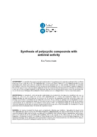 Synthesis of Polycyclic Compounds with Antiviral Activity