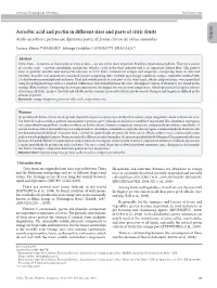Ascorbic Acid and Pectin in Different Sizes and Parts of Citric Fruits