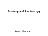 Astrophysical Spectroscopy