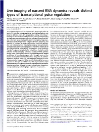 Live Imaging of Nascent RNA Dynamics Reveals Distinct Types of Transcriptional Pulse Regulation