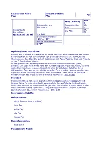 Pavo Deutscher Name: Pfau Pav Atlas (2000.0)