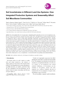 Soil Invertebrates in Different Land Use Systems: How Integrated Production Systems and Seasonality Affect Soil Mesofauna Communities