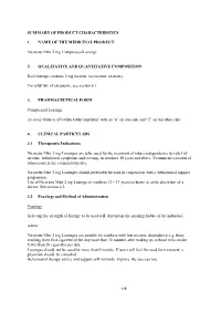 Summary of Product Characteristics 1. Name Of