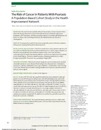 The Risk of Cancer in Patients with Psoriasis a Population-Based Cohort Study in the Health Improvement Network