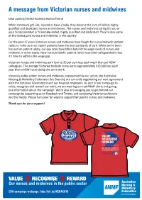 A Message from Victorian Nurses and Midwives