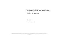 Aotearoa Sikh Architecture a Place for Worship
