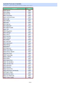 Australian Postcodes in Australia Location Map 0800 Darwin Map