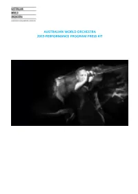 Australian World Orchestra 2019 Performance Program Press Kit Media Release