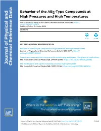 Behavior of the AB2-Type Compounds at High Pressures and High Temperatures