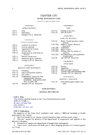 Chapter 137C Hotel Sanitation Code