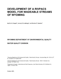 Development of a Rivpacs Model for Wadeable Streams of Wyoming