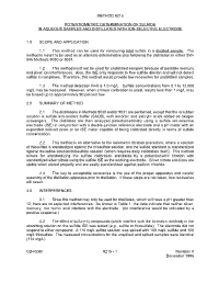 Method 9215: Potentiometric Determination of Sulfide in Aqueous Samples and Distillates with Ion-Selective Electrode, Part of Te
