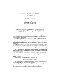 Paradox and Intuition