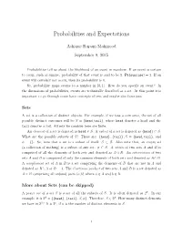 Probabilities and Expectations