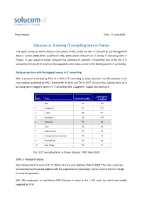 Solucom No. 5 Among IT Consulting Firms in France