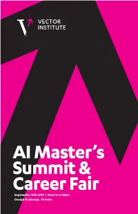 Vector Institute AI Master's Summit & Career Fair Program