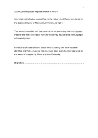 Accent Levelling in the Regional French of Alsace Submitted By