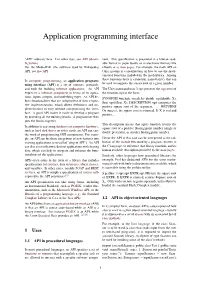 Application Programming Interface