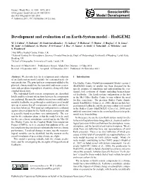 Development and Evaluation of an Earth-System Model – Hadgem2