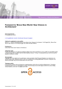 Foreword to 'Brave New World: New Visions in Architecture'