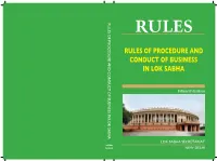 Rules of Procedure and Conduct of Business in Lok Sabha Fifteenth Edition