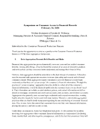 Symposium on Consumer Access to Financial Records February 26, 2020